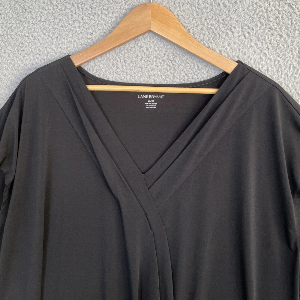 Lane bryant black slinky blouse 26/28